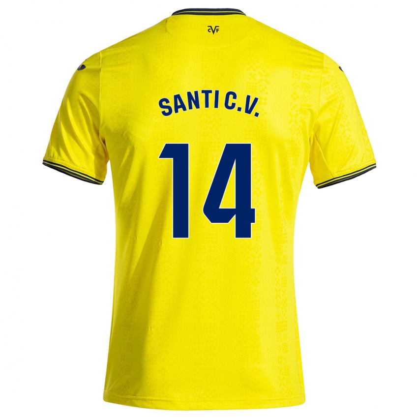 Kinderen Santi Comesaña #14 Geel Zwart Thuisshirt Thuistenue 2024/25 T-Shirt België