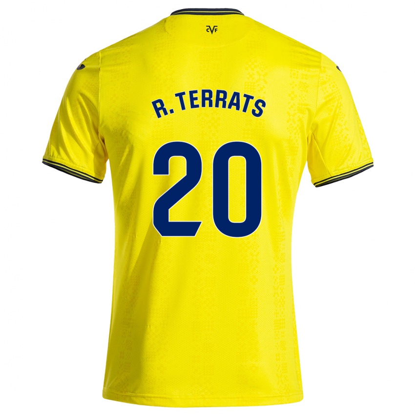 Enfant Maillot Ramón Terrats #20 Jaune Noir Tenues Domicile 2024/25 T-Shirt Belgique