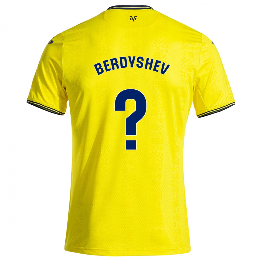 Kinder Tikhon Berdyshev #0 Gelb Schwarz Heimtrikot Trikot 2024/25 T-Shirt Belgien