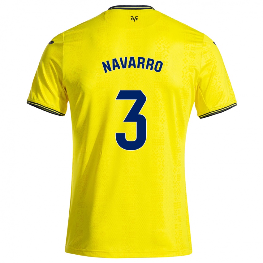 Kinderen Pablo Navarro #3 Geel Zwart Thuisshirt Thuistenue 2024/25 T-Shirt België