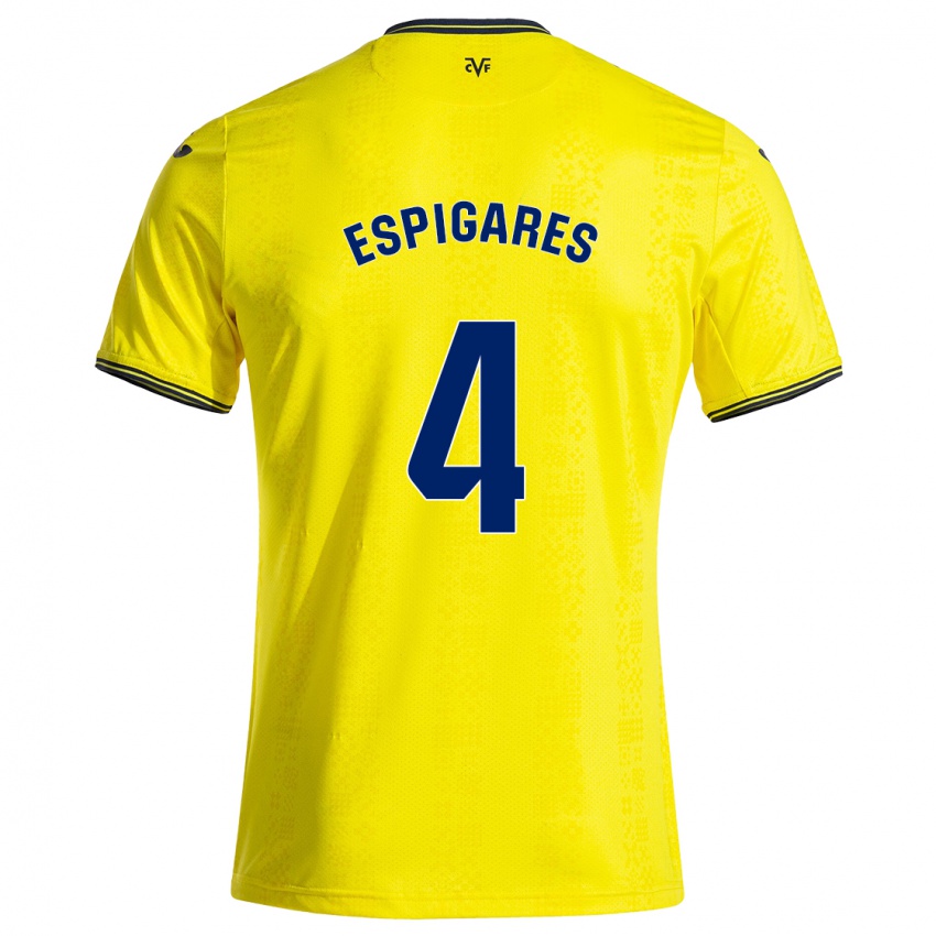 Kinderen Antonio Espigares #4 Geel Zwart Thuisshirt Thuistenue 2024/25 T-Shirt België