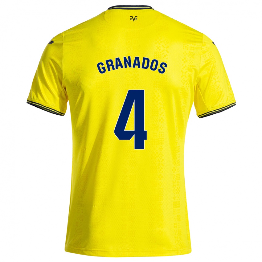 Kinder Carlos Granados #4 Gelb Schwarz Heimtrikot Trikot 2024/25 T-Shirt Belgien