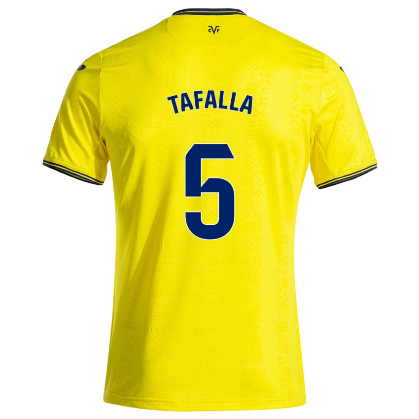 Kinderen Fran Tafalla #5 Geel Zwart Thuisshirt Thuistenue 2024/25 T-Shirt België