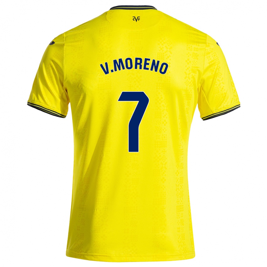 Kinder Víctor Moreno #7 Gelb Schwarz Heimtrikot Trikot 2024/25 T-Shirt Belgien