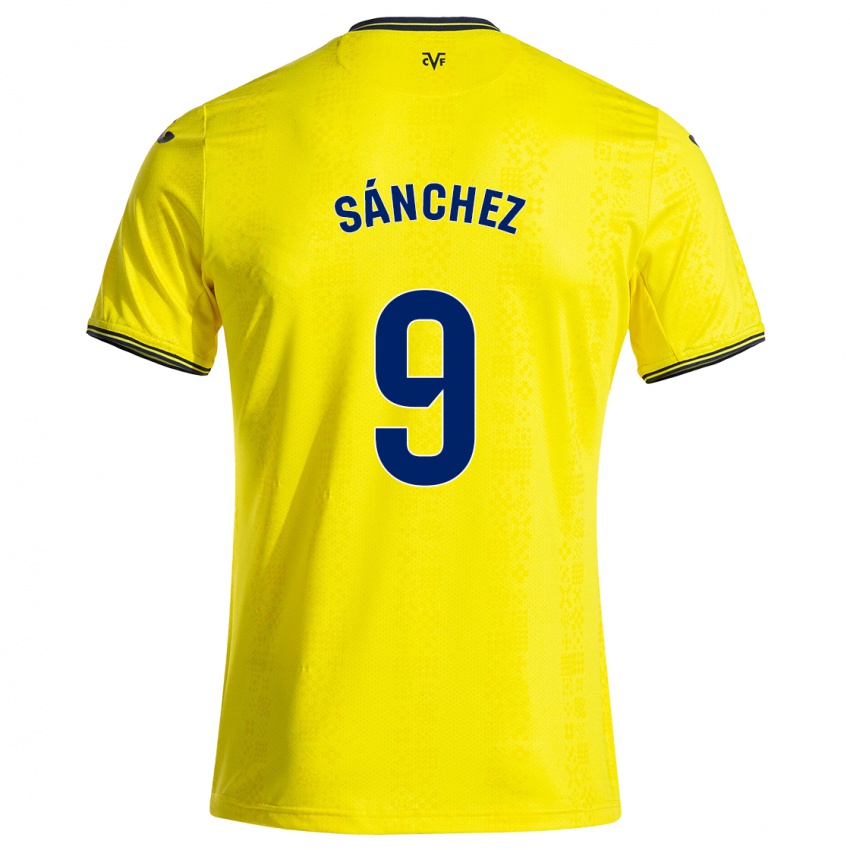 Kinderen Edu Sánchez #9 Geel Zwart Thuisshirt Thuistenue 2024/25 T-Shirt België