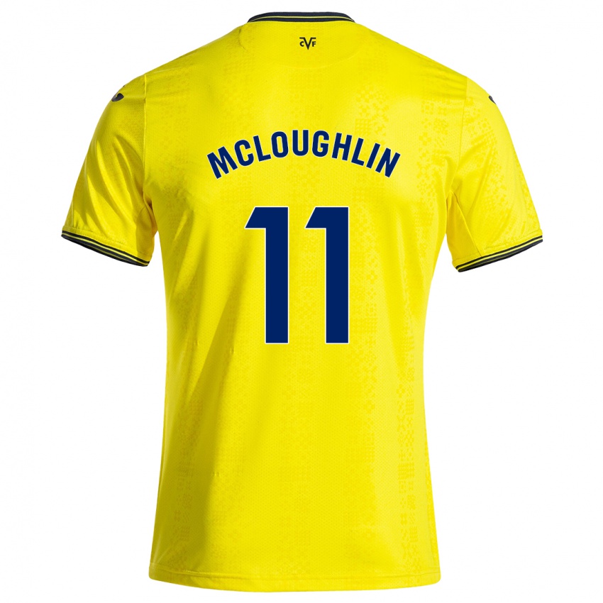 Kinderen Caden Mcloughlin #11 Geel Zwart Thuisshirt Thuistenue 2024/25 T-Shirt België