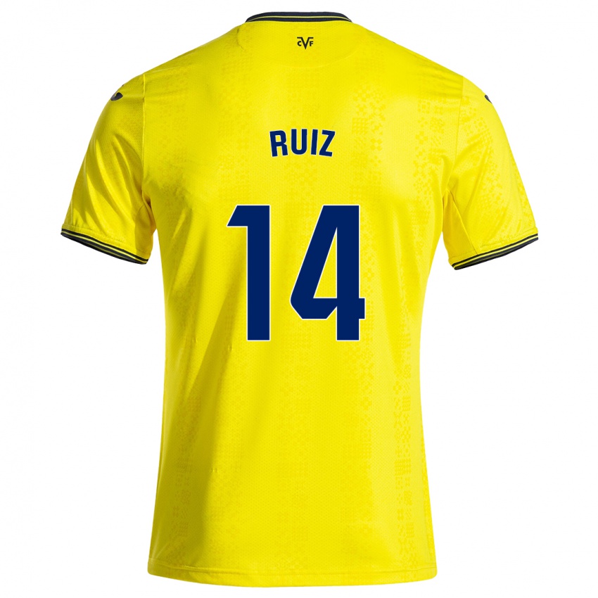 Kinder Adri Ruiz #14 Gelb Schwarz Heimtrikot Trikot 2024/25 T-Shirt Belgien