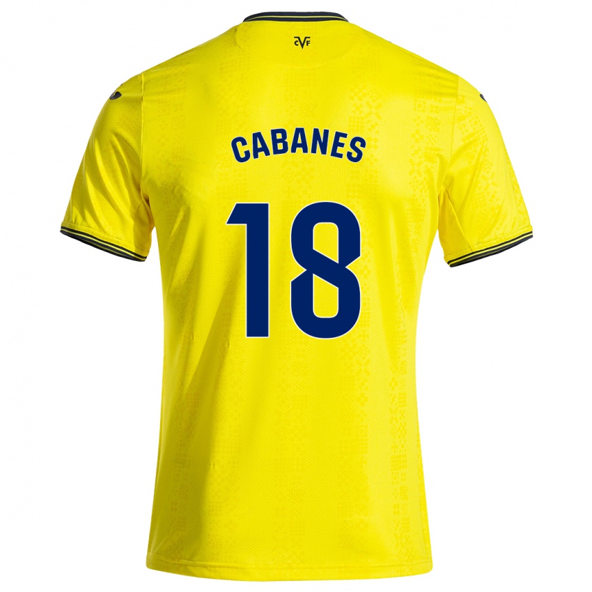 Kinderen Pau Cabanes #18 Geel Zwart Thuisshirt Thuistenue 2024/25 T-Shirt België