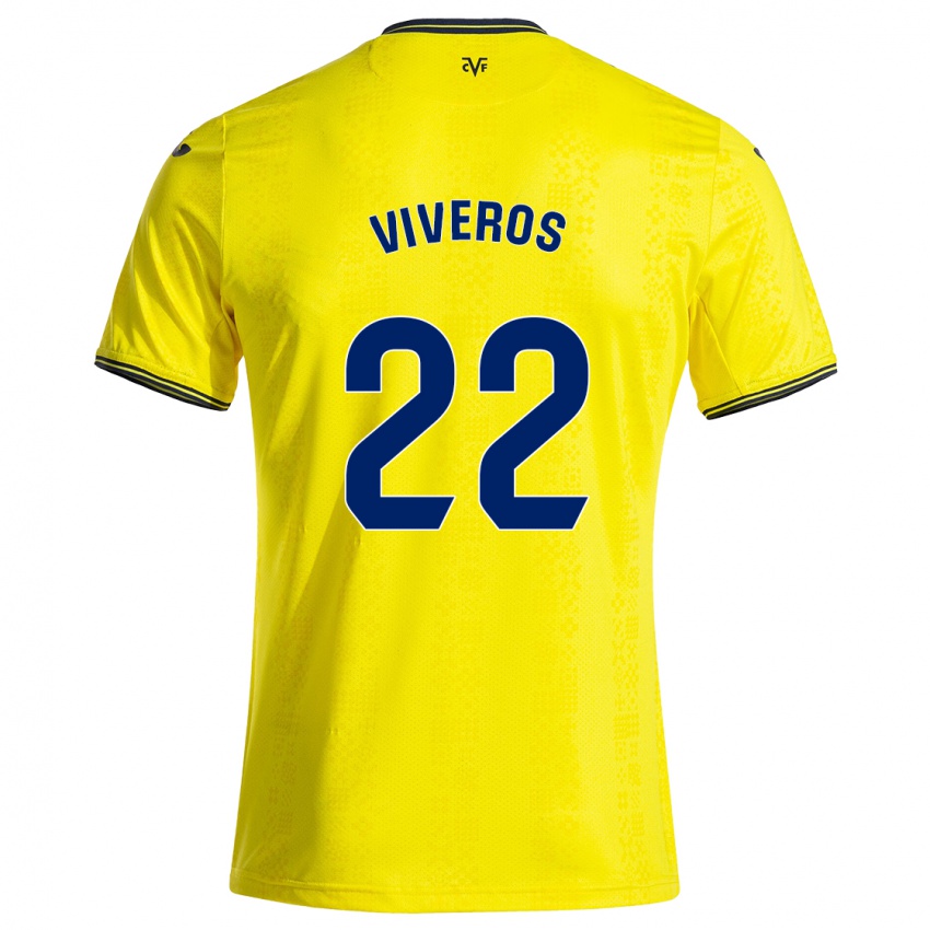 Kinderen Facundo Viveros #22 Geel Zwart Thuisshirt Thuistenue 2024/25 T-Shirt België