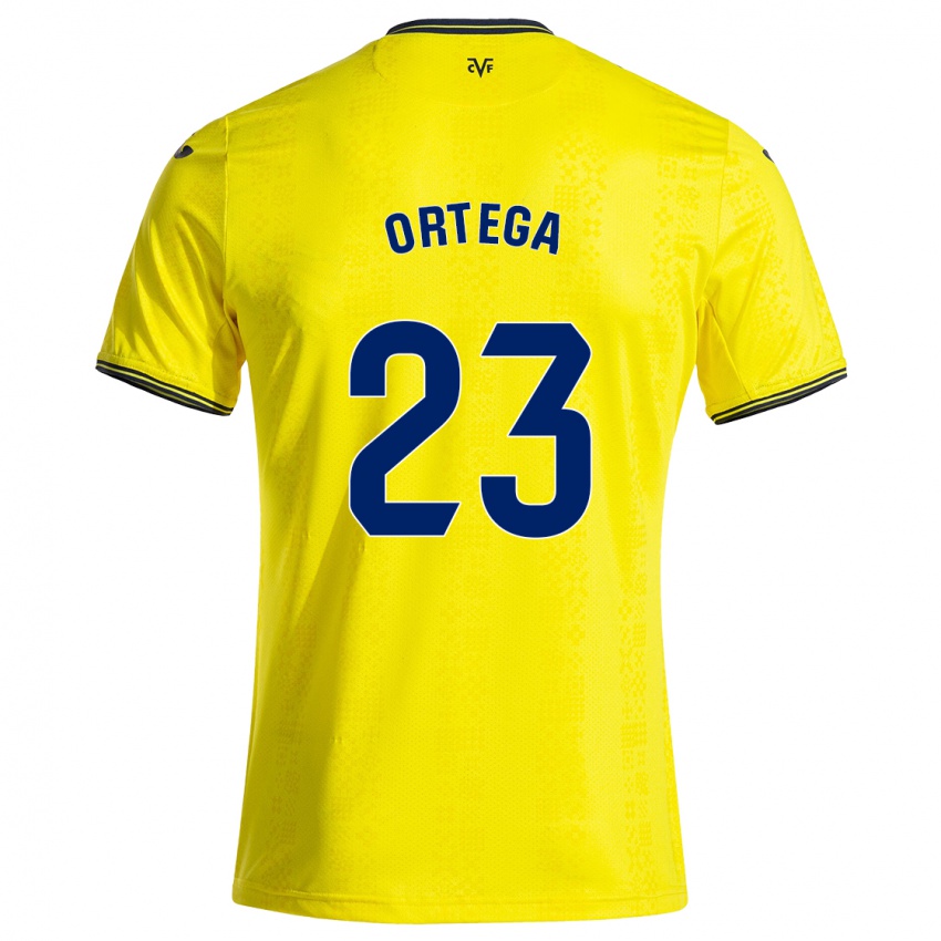 Kinder Jordi Ortega #23 Gelb Schwarz Heimtrikot Trikot 2024/25 T-Shirt Belgien