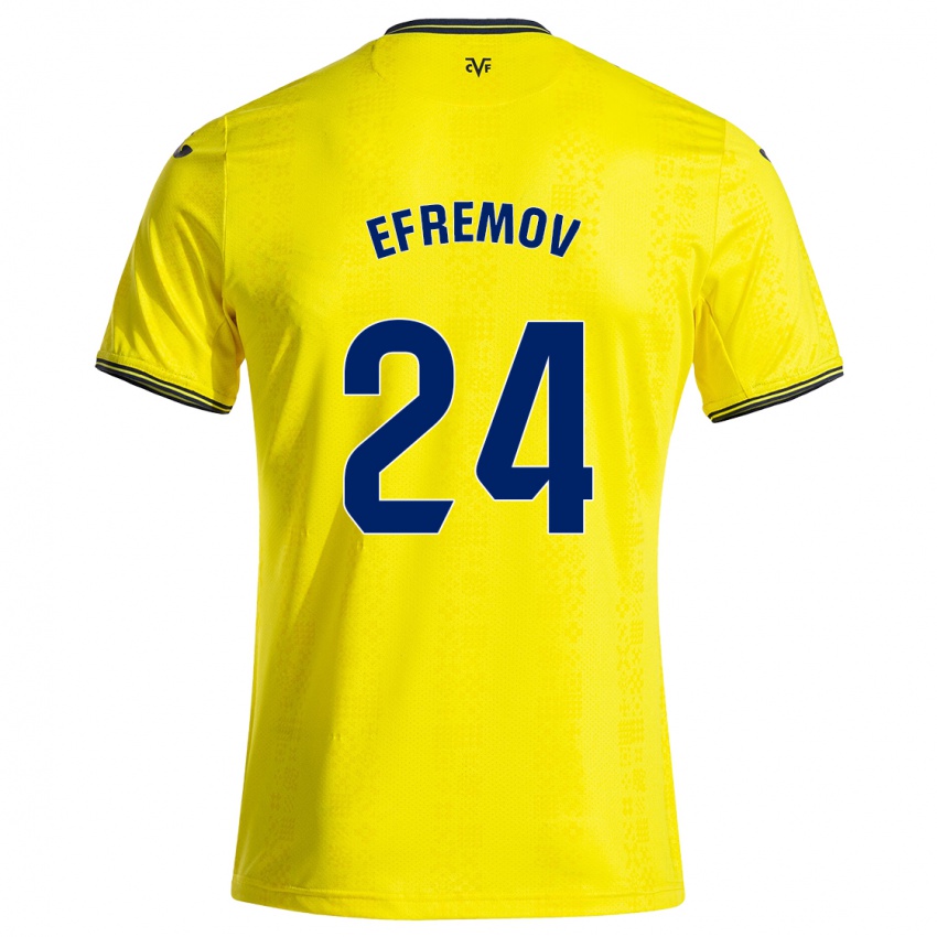 Kinderen Anton Efremov #24 Geel Zwart Thuisshirt Thuistenue 2024/25 T-Shirt België