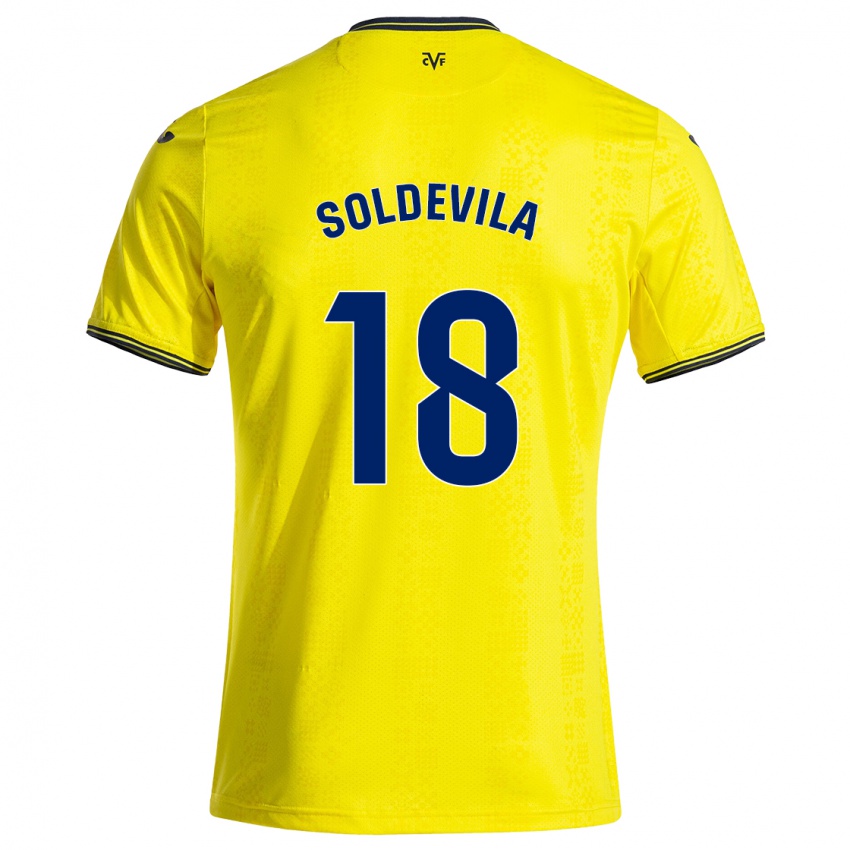 Kinderen Paola Soldevila #18 Geel Zwart Thuisshirt Thuistenue 2024/25 T-Shirt België