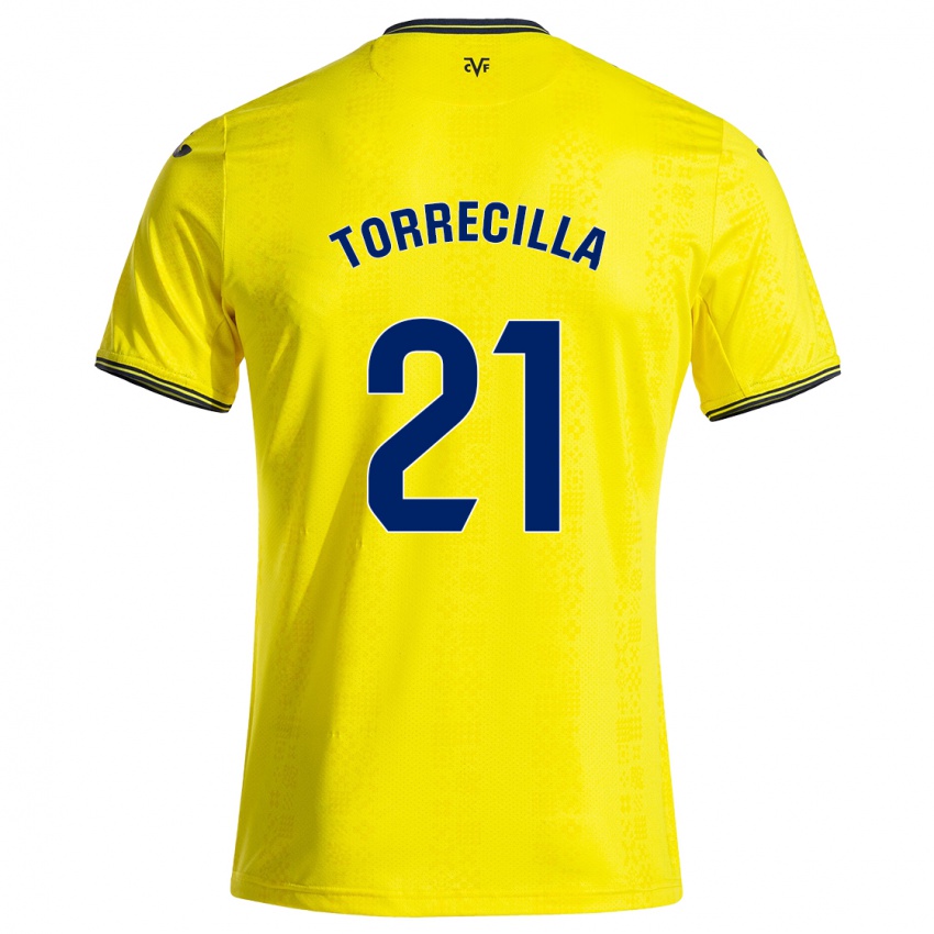 Kinderen Virginia Torrecilla #21 Geel Zwart Thuisshirt Thuistenue 2024/25 T-Shirt België