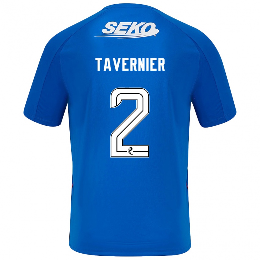 Enfant Maillot James Tavernier #2 Bleu Foncé Tenues Domicile 2024/25 T-Shirt Belgique