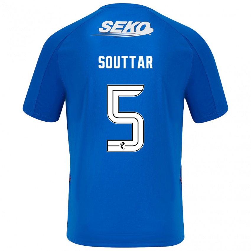 Enfant Maillot John Souttar #5 Bleu Foncé Tenues Domicile 2024/25 T-Shirt Belgique