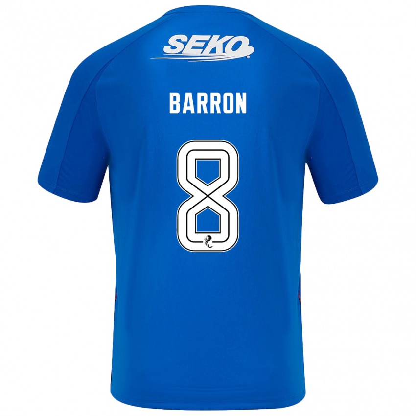 Enfant Maillot Connor Barron #8 Bleu Foncé Tenues Domicile 2024/25 T-Shirt Belgique