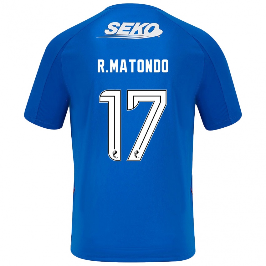 Enfant Maillot Rabbi Matondo #17 Bleu Foncé Tenues Domicile 2024/25 T-Shirt Belgique