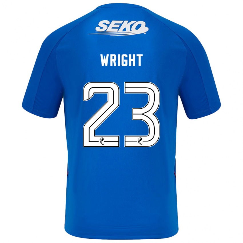 Enfant Maillot Scott Wright #23 Bleu Foncé Tenues Domicile 2024/25 T-Shirt Belgique