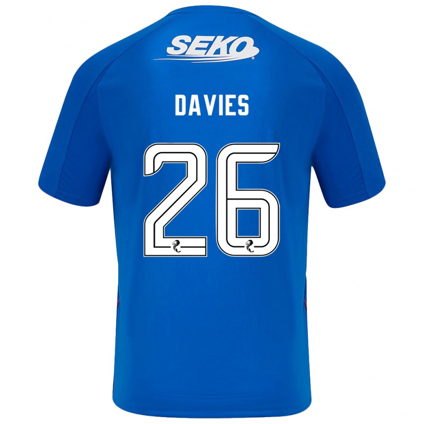 Enfant Maillot Ben Davies #26 Bleu Foncé Tenues Domicile 2024/25 T-Shirt Belgique