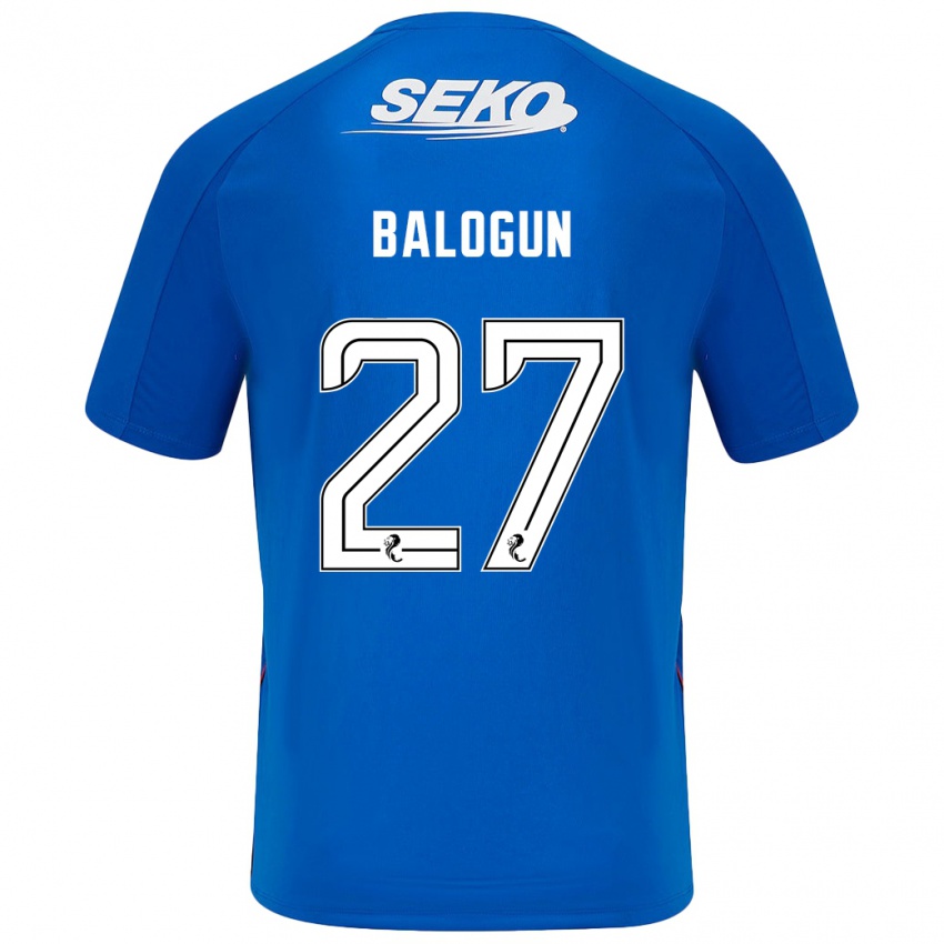 Enfant Maillot Leon Balogun #27 Bleu Foncé Tenues Domicile 2024/25 T-Shirt Belgique