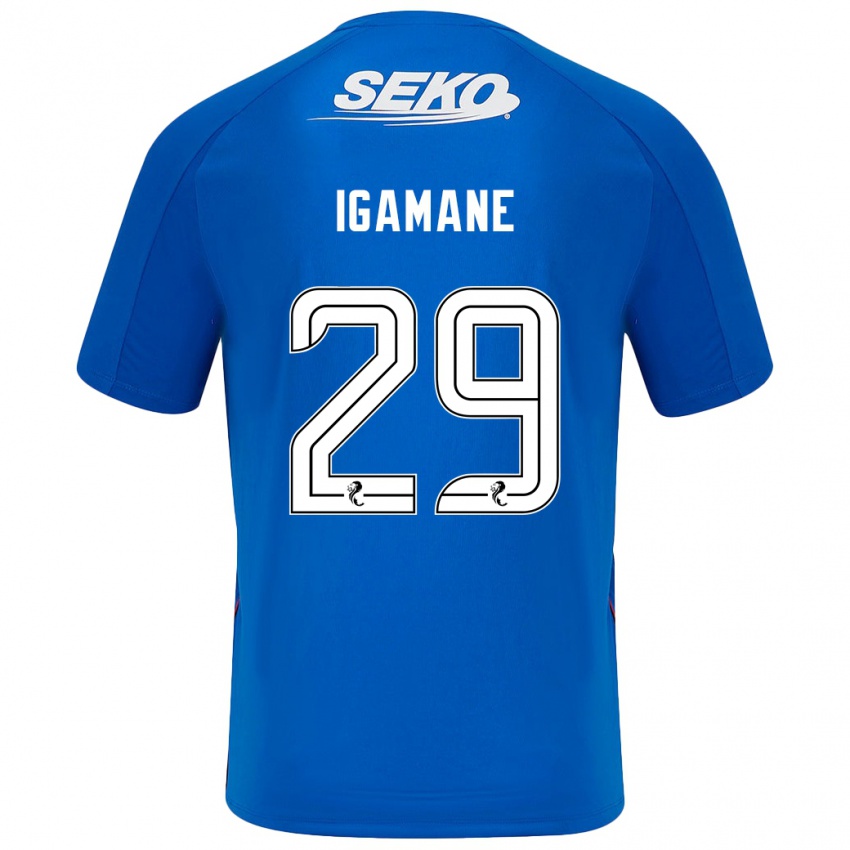 Enfant Maillot Hamza Igamane #29 Bleu Foncé Tenues Domicile 2024/25 T-Shirt Belgique