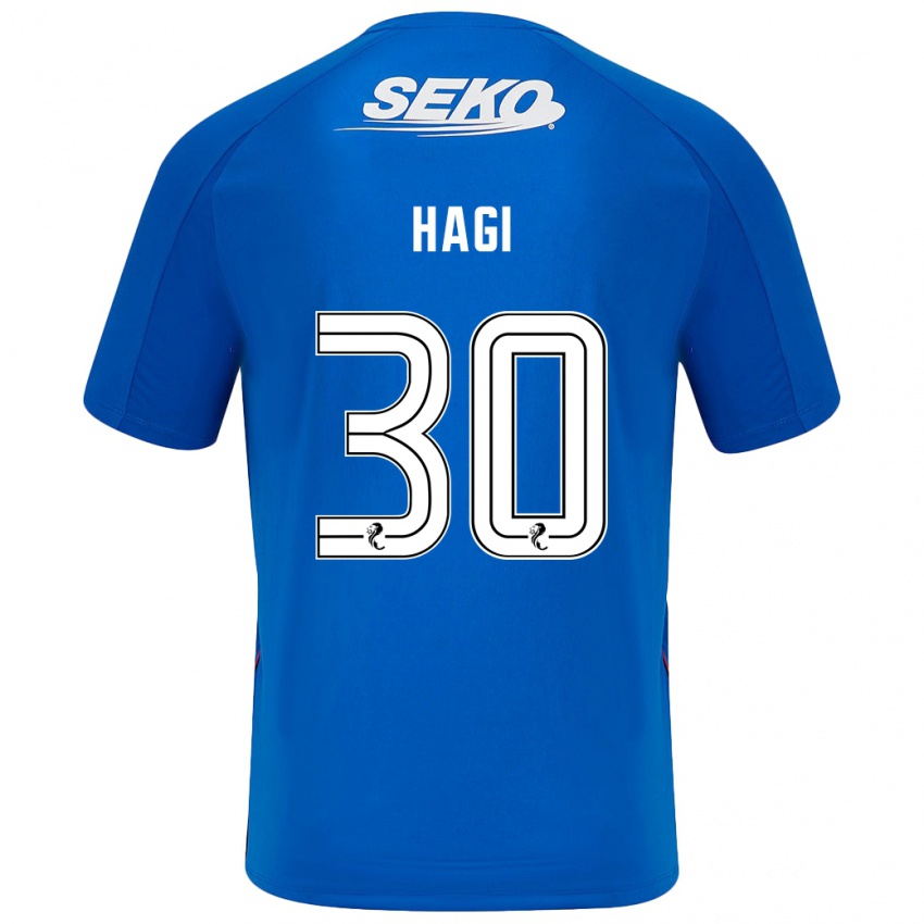 Enfant Maillot Ianis Hagi #30 Bleu Foncé Tenues Domicile 2024/25 T-Shirt Belgique