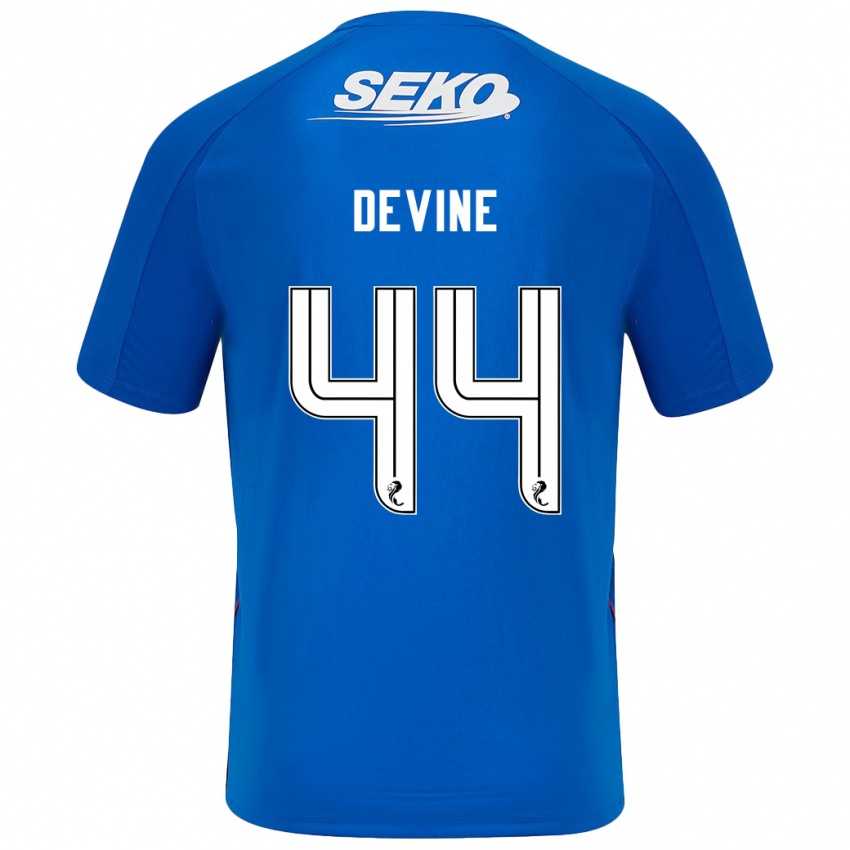 Enfant Maillot Adam Devine #44 Bleu Foncé Tenues Domicile 2024/25 T-Shirt Belgique