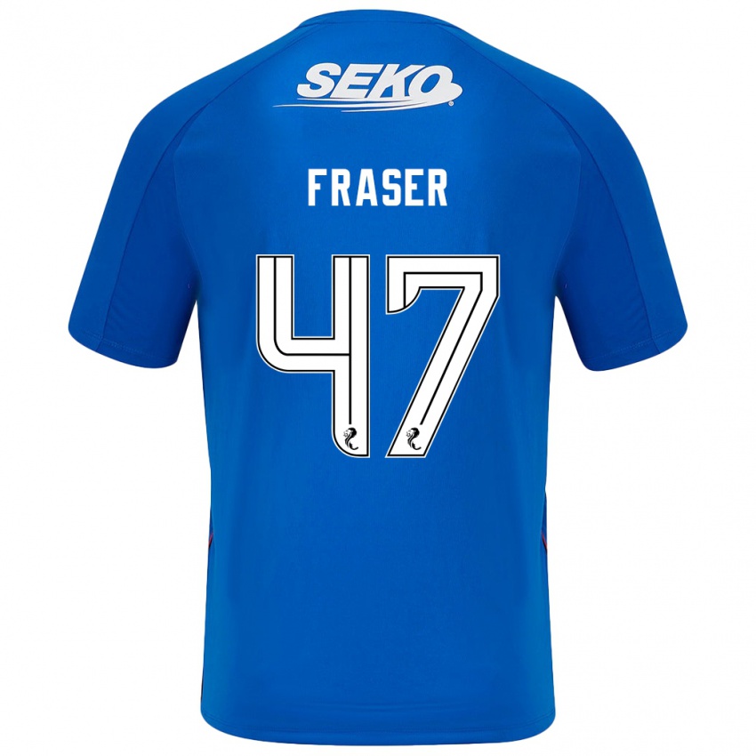 Enfant Maillot Robbie Fraser #47 Bleu Foncé Tenues Domicile 2024/25 T-Shirt Belgique