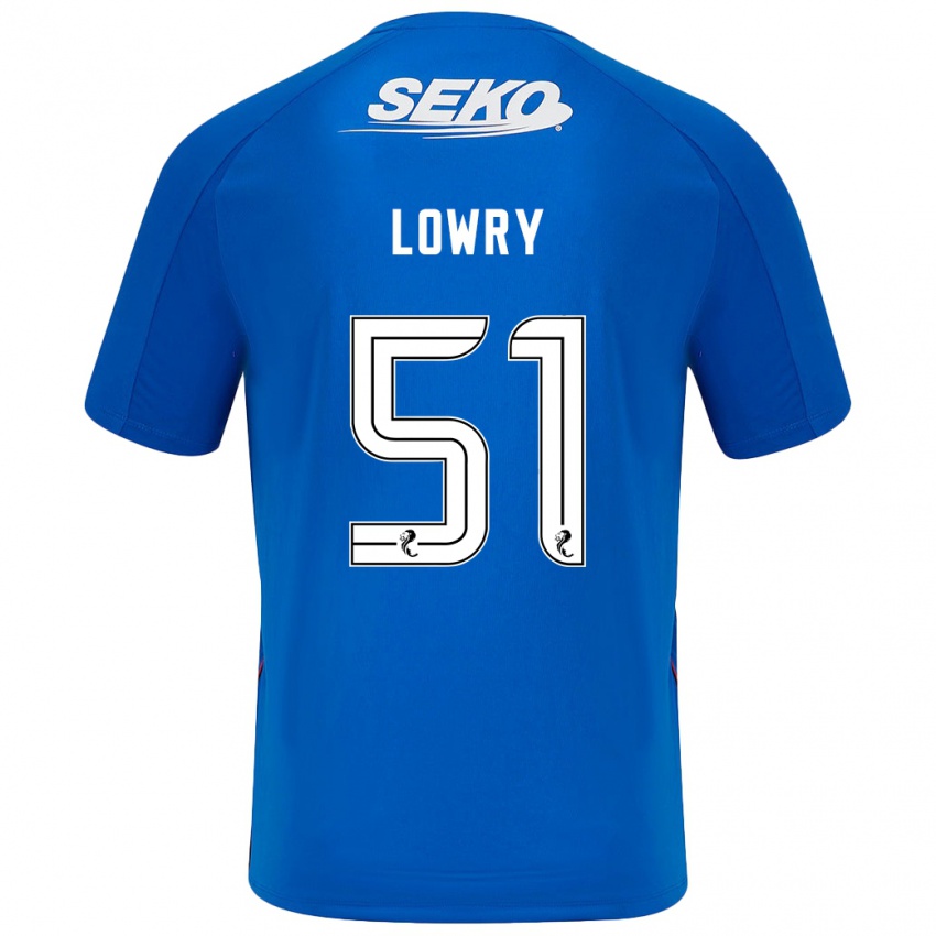 Enfant Maillot Alex Lowry #51 Bleu Foncé Tenues Domicile 2024/25 T-Shirt Belgique