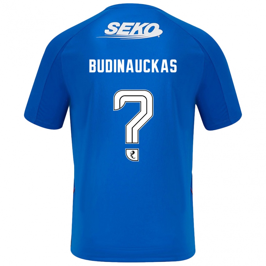 Enfant Maillot Lewis Budinauckas #0 Bleu Foncé Tenues Domicile 2024/25 T-Shirt Belgique