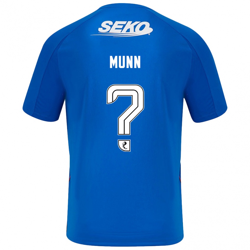 Enfant Maillot Mason Munn #0 Bleu Foncé Tenues Domicile 2024/25 T-Shirt Belgique