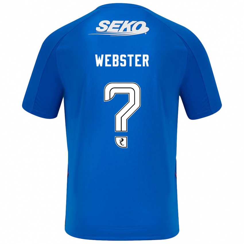 Enfant Maillot Kristian Webster #0 Bleu Foncé Tenues Domicile 2024/25 T-Shirt Belgique