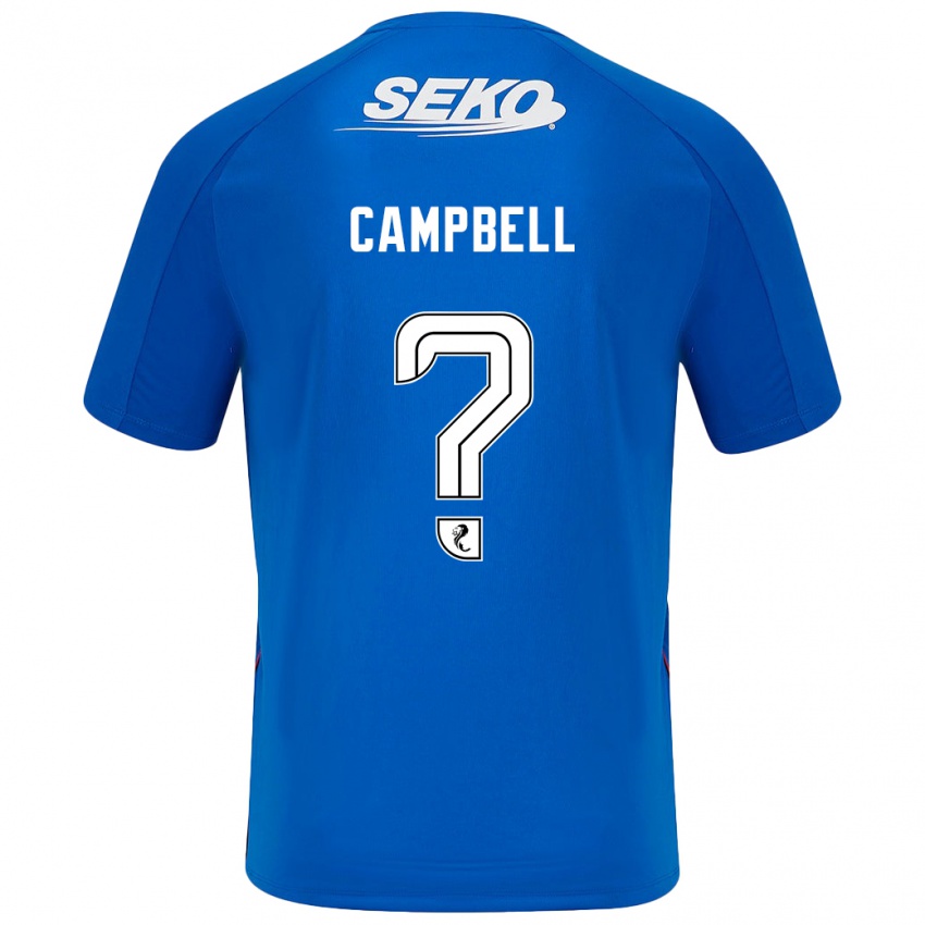 Enfant Maillot Connor Campbell #0 Bleu Foncé Tenues Domicile 2024/25 T-Shirt Belgique