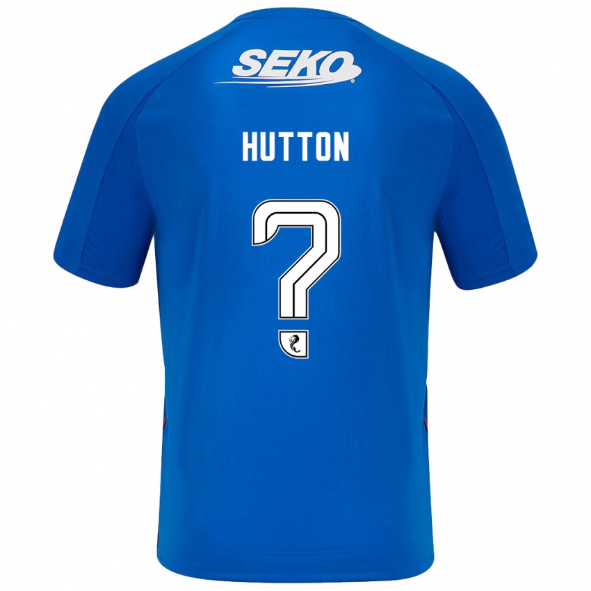 Enfant Maillot Zander Hutton #0 Bleu Foncé Tenues Domicile 2024/25 T-Shirt Belgique