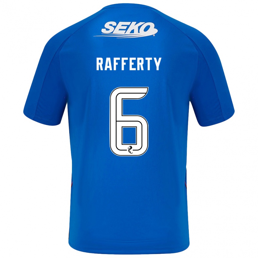 Enfant Maillot Laura Rafferty #6 Bleu Foncé Tenues Domicile 2024/25 T-Shirt Belgique