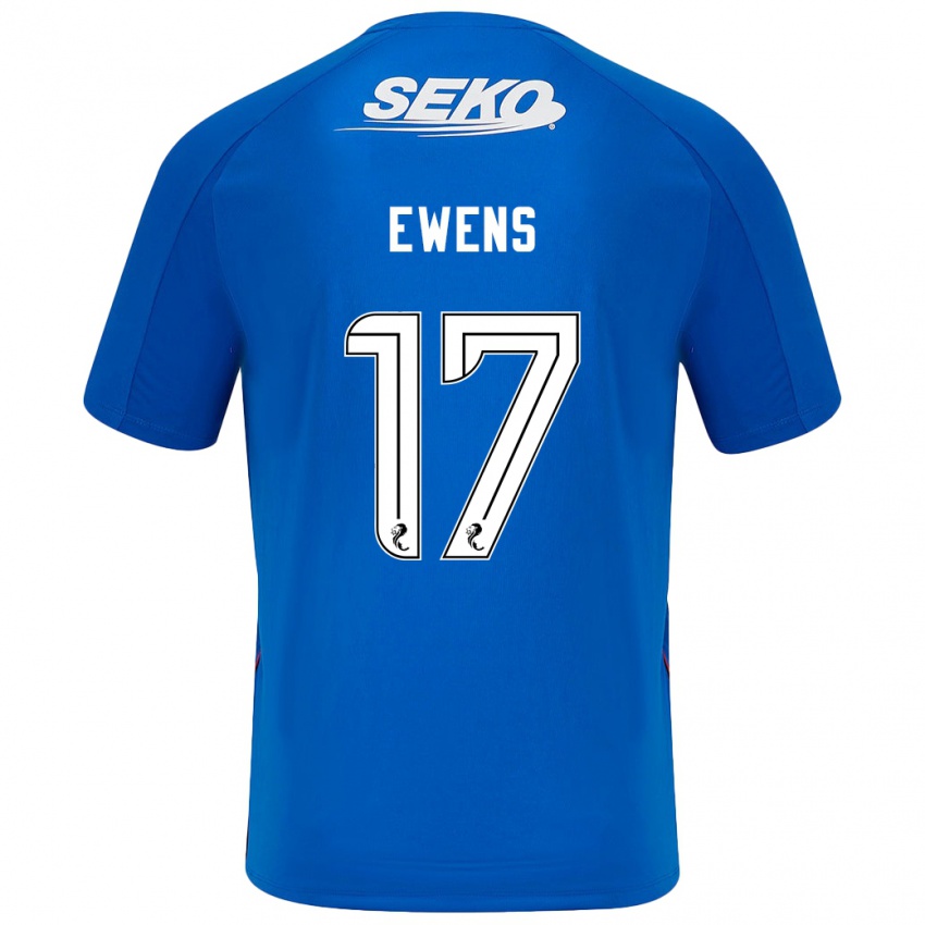 Enfant Maillot Sarah Ewens #17 Bleu Foncé Tenues Domicile 2024/25 T-Shirt Belgique