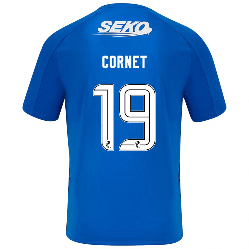 Enfant Maillot Chelsea Cornet #19 Bleu Foncé Tenues Domicile 2024/25 T-Shirt Belgique