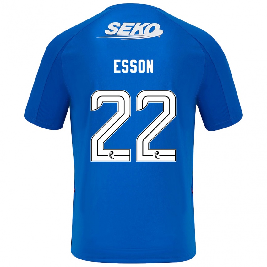 Enfant Maillot Victoria Esson #22 Bleu Foncé Tenues Domicile 2024/25 T-Shirt Belgique