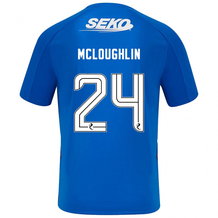 Enfant Maillot Olivia Mcloughlin #24 Bleu Foncé Tenues Domicile 2024/25 T-Shirt Belgique