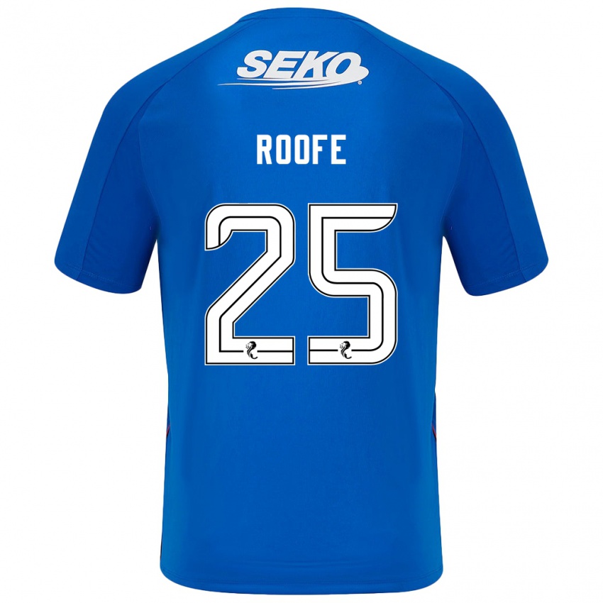 Enfant Maillot Kemar Roofe #25 Bleu Foncé Tenues Domicile 2024/25 T-Shirt Belgique