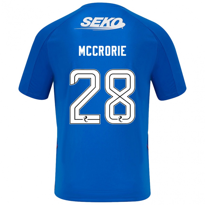 Enfant Maillot Robby Mccrorie #28 Bleu Foncé Tenues Domicile 2024/25 T-Shirt Belgique