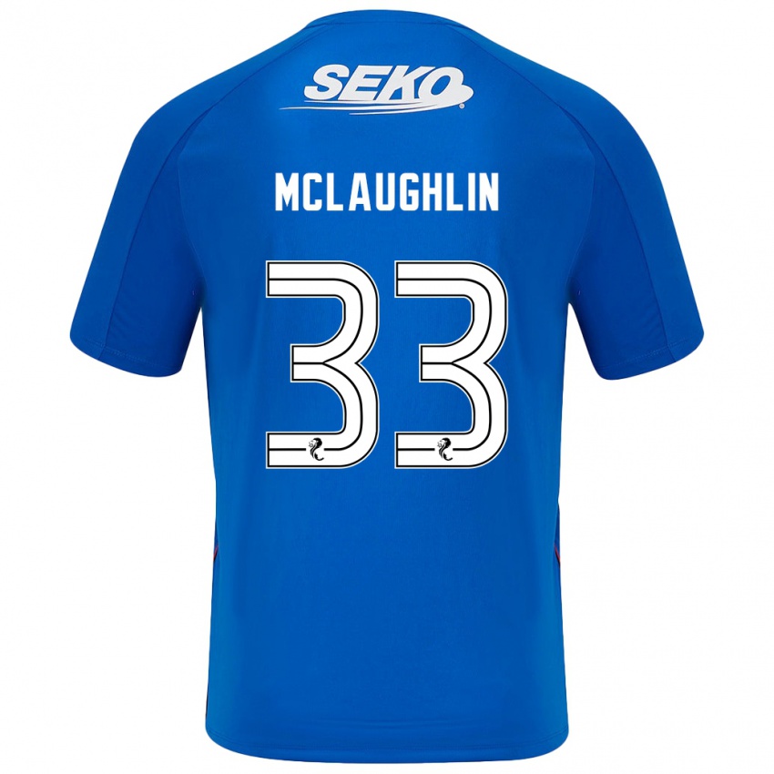 Enfant Maillot Jon Mclaughlin #33 Bleu Foncé Tenues Domicile 2024/25 T-Shirt Belgique