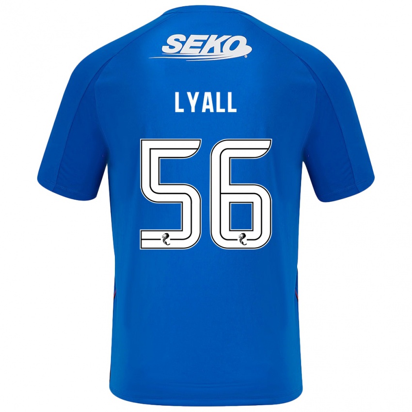 Enfant Maillot Arron Lyall #56 Bleu Foncé Tenues Domicile 2024/25 T-Shirt Belgique