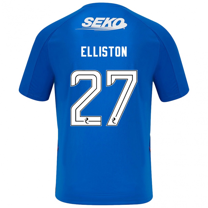 Enfant Maillot Maddie Elliston #27 Bleu Foncé Tenues Domicile 2024/25 T-Shirt Belgique