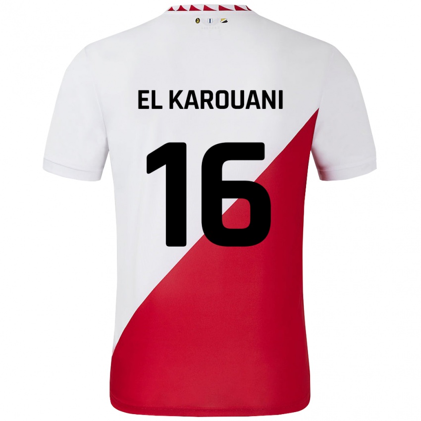 Kinderen Souffian El Karouani #16 Wit Rood Thuisshirt Thuistenue 2024/25 T-Shirt België