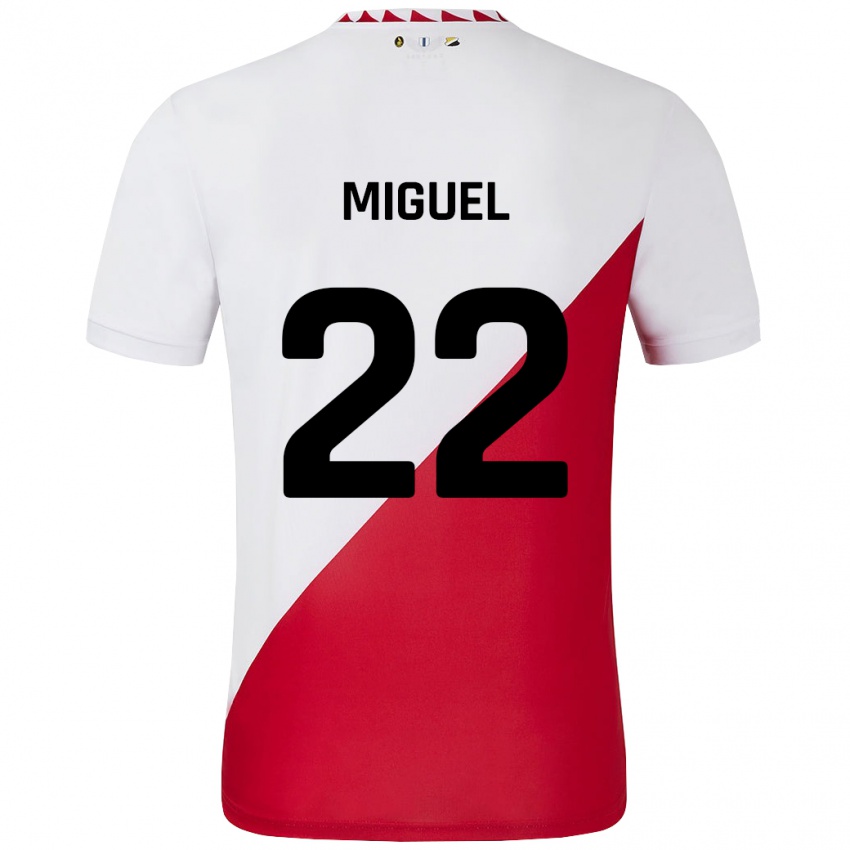 Kinderen Miguel Rodríguez #22 Wit Rood Thuisshirt Thuistenue 2024/25 T-Shirt België