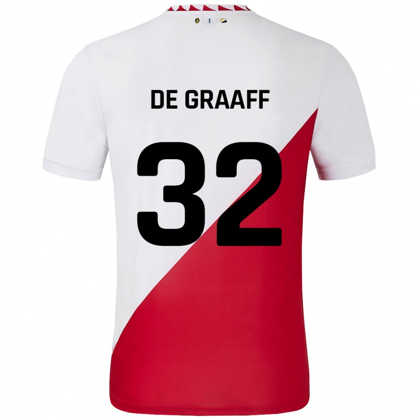 Kinderen Tom De Graaff #32 Wit Rood Thuisshirt Thuistenue 2024/25 T-Shirt België