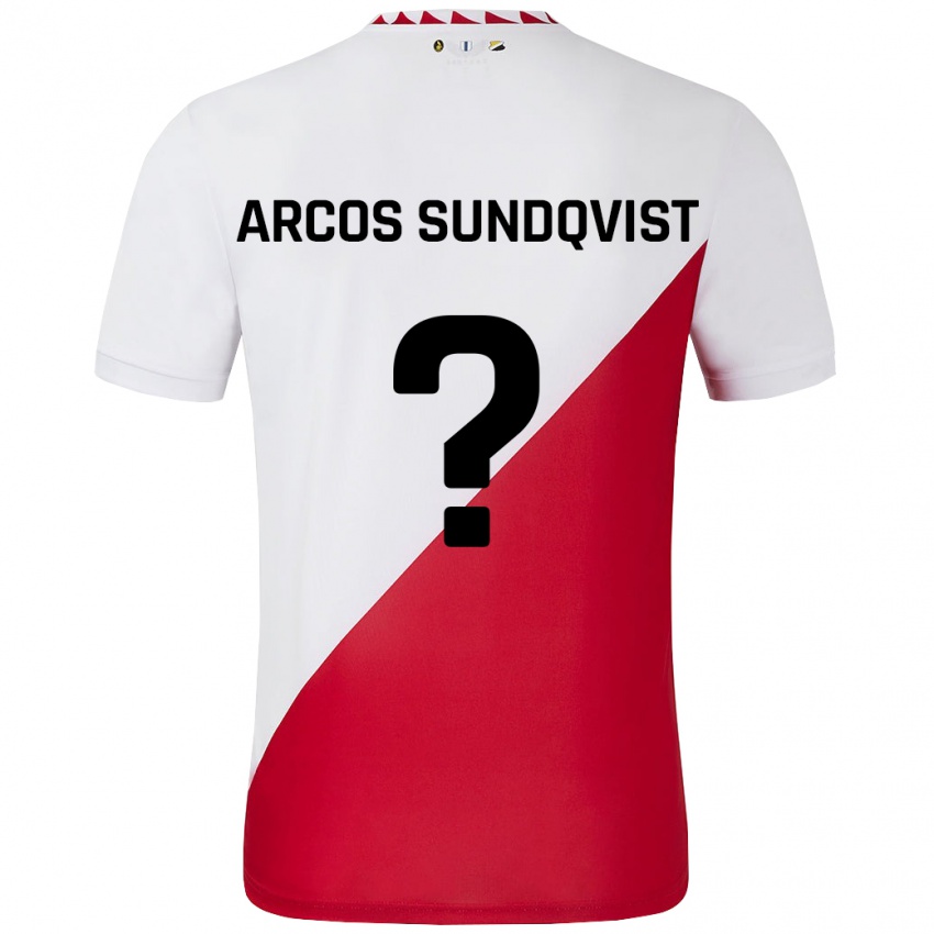 Kinderen Gustav Arcos Sundqvist #0 Wit Rood Thuisshirt Thuistenue 2024/25 T-Shirt België