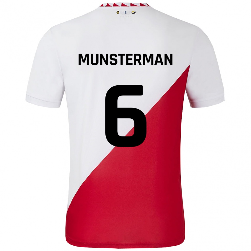 Kinderen Marthe Munsterman #6 Wit Rood Thuisshirt Thuistenue 2024/25 T-Shirt België