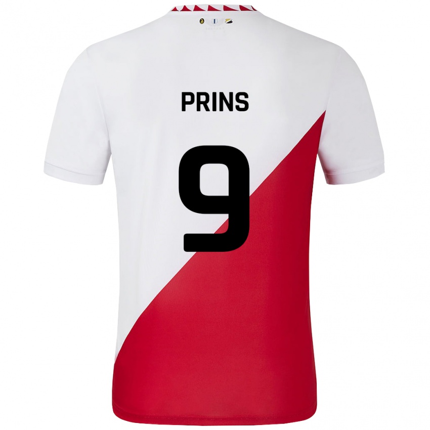 Kinderen Femke Prins #9 Wit Rood Thuisshirt Thuistenue 2024/25 T-Shirt België